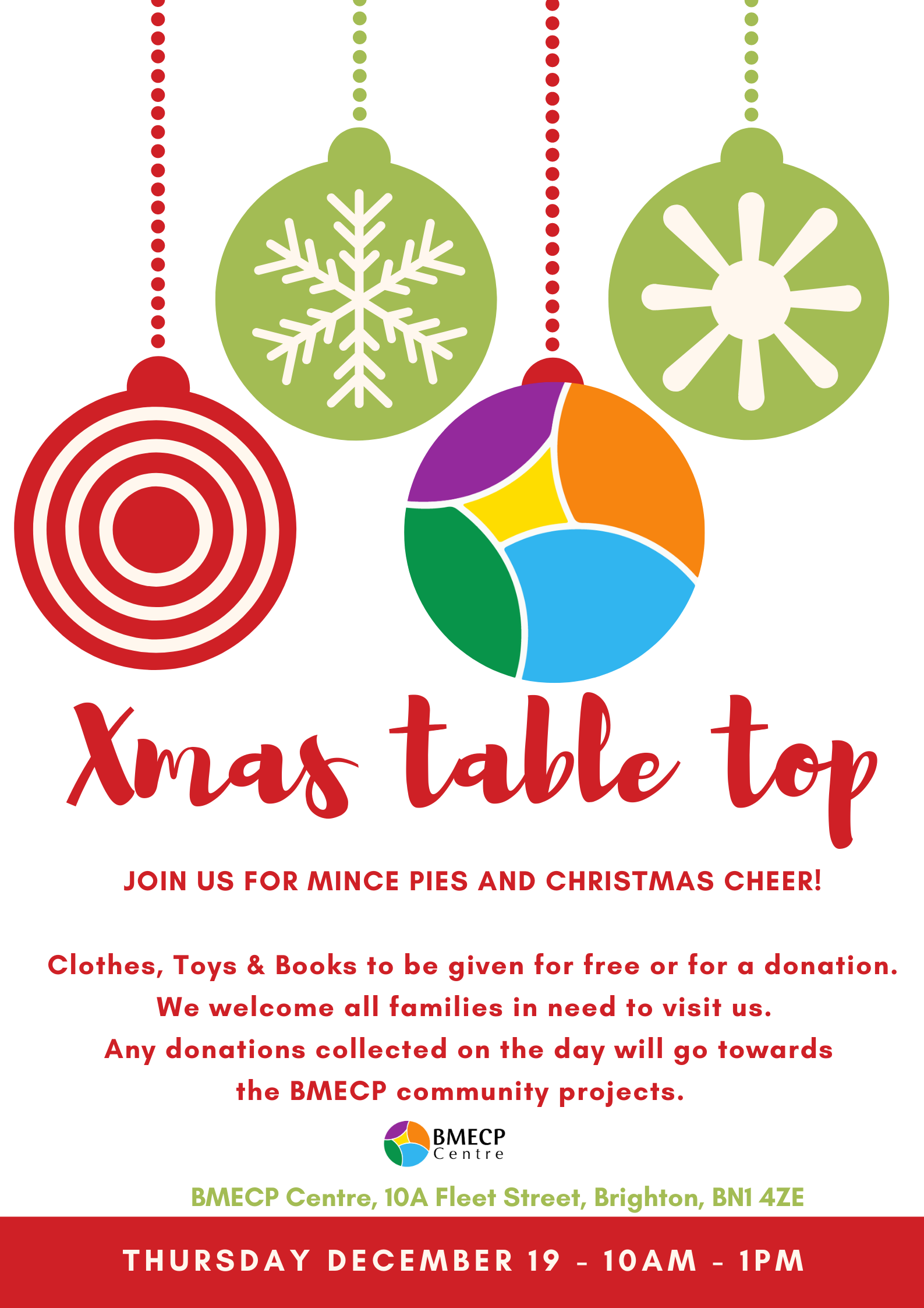 Christmas Table top event, bmecp